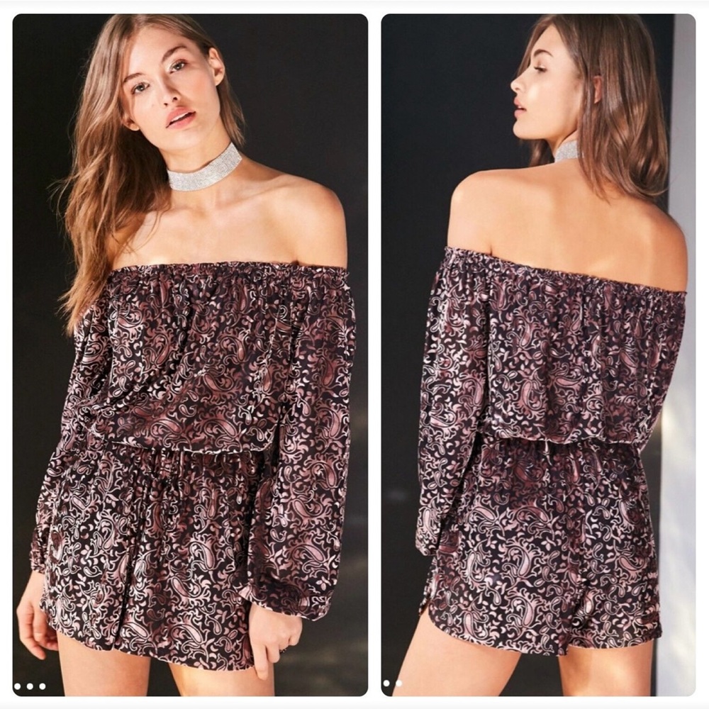 Velvet Brown & Pink Romper